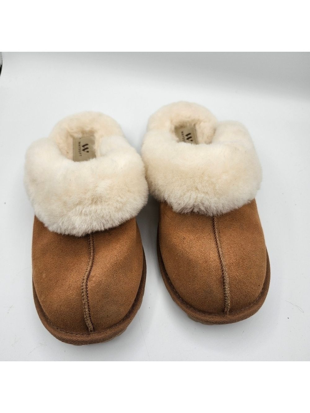 WaySoft Genuine Australian Sheepskin Slippers, 100% Shearling Hard Bottom SZ 9